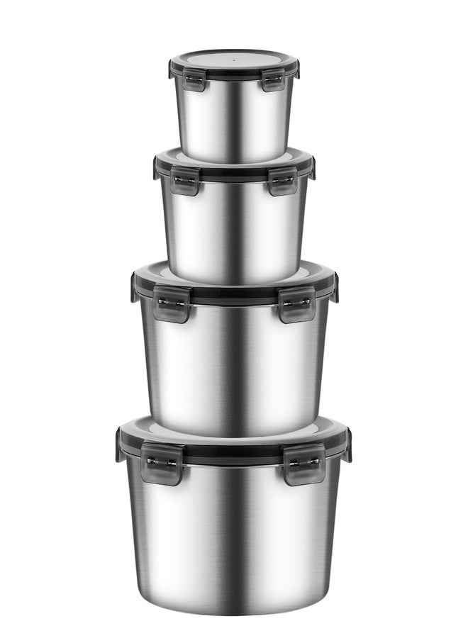 MAX COOK MAXCOOK 316L Stainless Steel Food Storage Containers with Lids, 11.5oz/20oz 34oz/71oz Airtight Metal Meal Prep Containers,Bento Lunch Box for Kitchen, Picnic & Camping（340 ml/600 ml/1000 ml/2100 ml） - Image 1